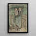 Young Peasant Woman with a Child in Her Arms Standing by a Wooden Fence - Hans Thoma — framed artwork on a wall