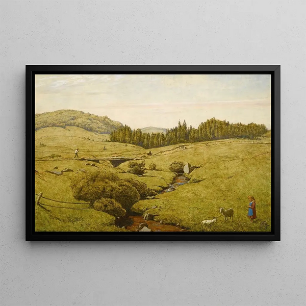 Landscape of the Black Forest - Hans Thoma — framed artwork on a wall
