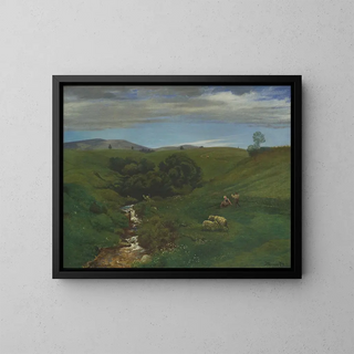Prairie of the Black Forest near Bernau - Hans Thoma — framed artwork on a wall