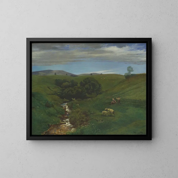 Prairie of the Black Forest near Bernau - Hans Thoma — framed artwork on a wall