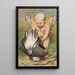 Cherub with helmet - Hans Thoma — framed artwork on a wall