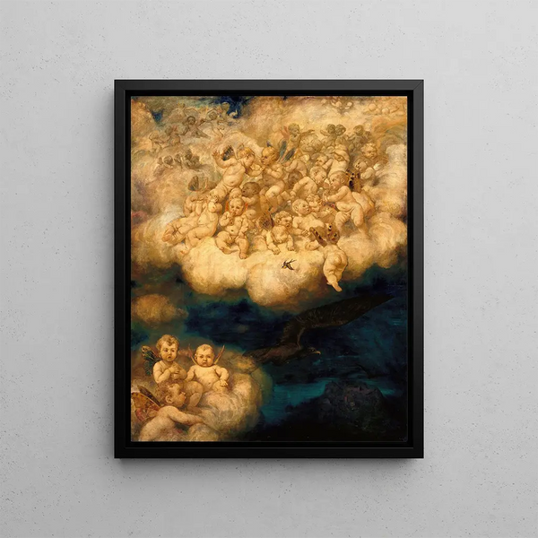 Angel Clouds - Hans Thoma — framed artwork on a wall