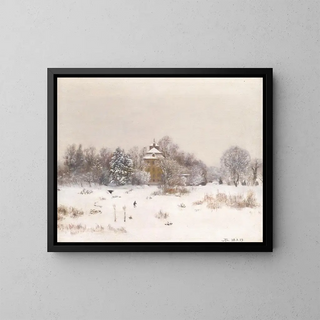 The moor near Frankfurt in winter - Hans Thoma — framed artwork on a wall