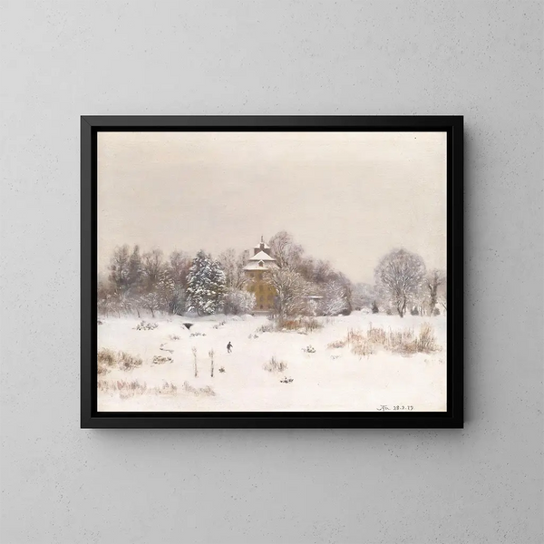 The moor near Frankfurt in winter - Hans Thoma — framed artwork on a wall