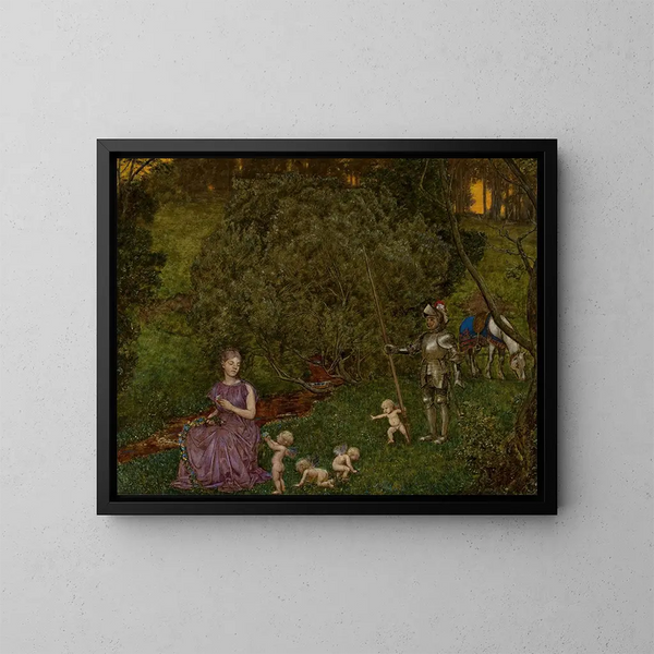 Knight of Fable - Hans Thoma — framed artwork on a wall