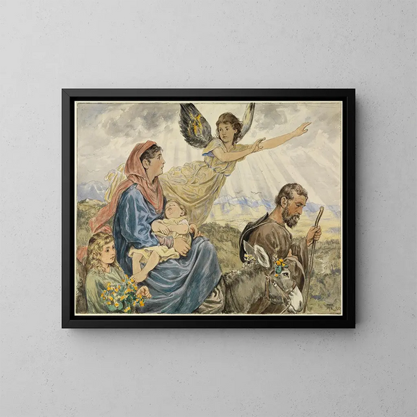 Flight into Egypt - Hans Thoma — framed artwork on a wall