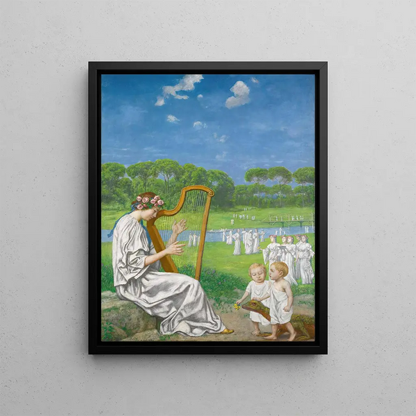 Spring Melody Painting - Hans Thoma — framed artwork on a wall