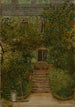 Garden of a country house with watering can and rake - Hans Thoma — artwork view