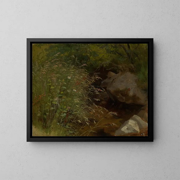 Woman by the water's edge - Hans Thoma — framed artwork on a wall