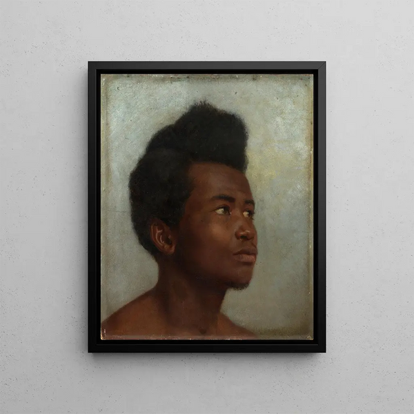 Study of a Young Black Man - Hans Thoma — framed artwork on a wall