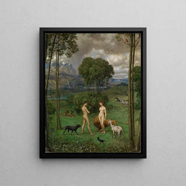 Paradise - Hans Thoma — framed artwork on a wall