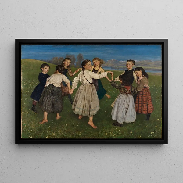 Round of Children - Hans Thoma — framed artwork on a wall