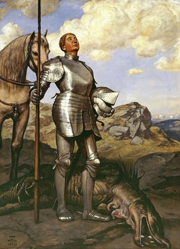 Saint Georges the knight - Hans Thoma — framed artwork on a wall