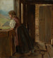 Girl on the arbor of a peasant house - Hans Thoma — artwork view
