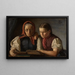 Mother and sister of the artist reading the Bible - Hans Thoma — framed artwork on a wall