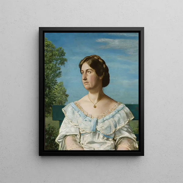 Portrait of the artist Ella Blaue's adopted daughter - Hans Thoma — framed artwork on a wall