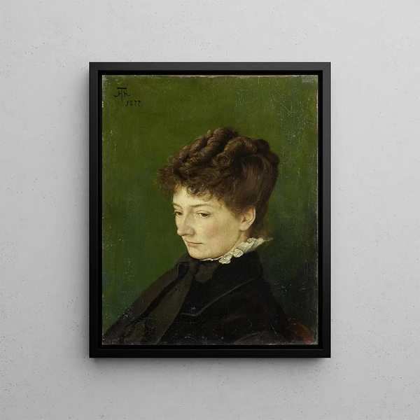 Portrait of Ida Müller née Scholderer - Hans Thoma — framed artwork on a wall