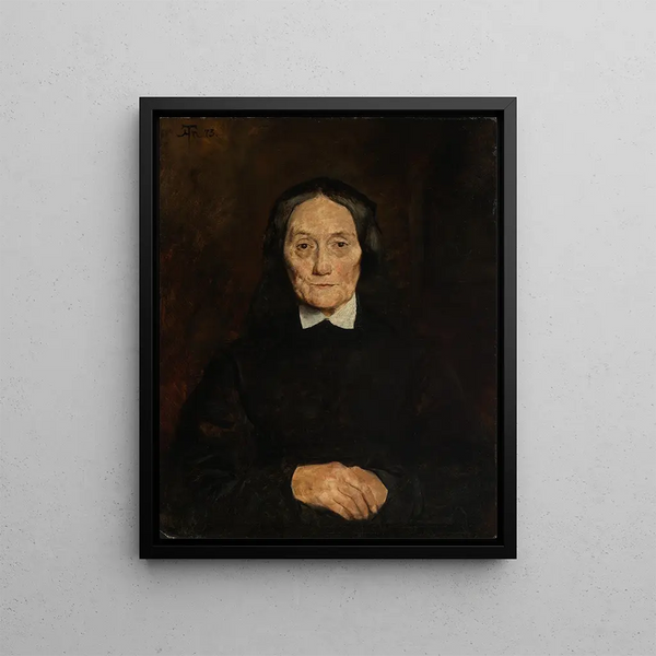 Portrait of Mrs. Scholderer - Hans Thoma — framed artwork on a wall