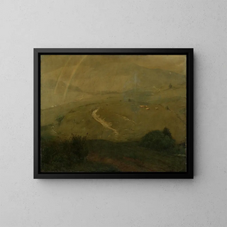Rain in the Black Forest - Hans Thoma — framed artwork on a wall