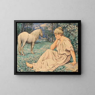 Moissis et assis - Hans Thoma — framed artwork on a wall