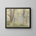 Forest Landscape Painting of the Black Forest, view from the forest edge on the mountains - Hans Thoma — framed artwork on a wall