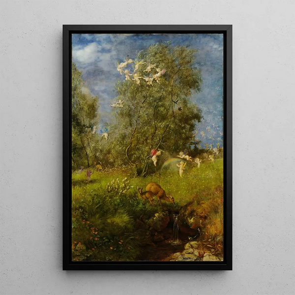 Spring Painting - Hans Thoma — framed artwork on a wall