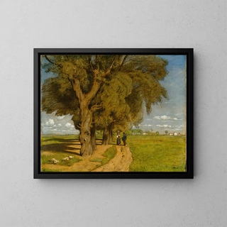 Summer landscape painting near Karlsruhe - Hans Thoma — framed artwork on a wall