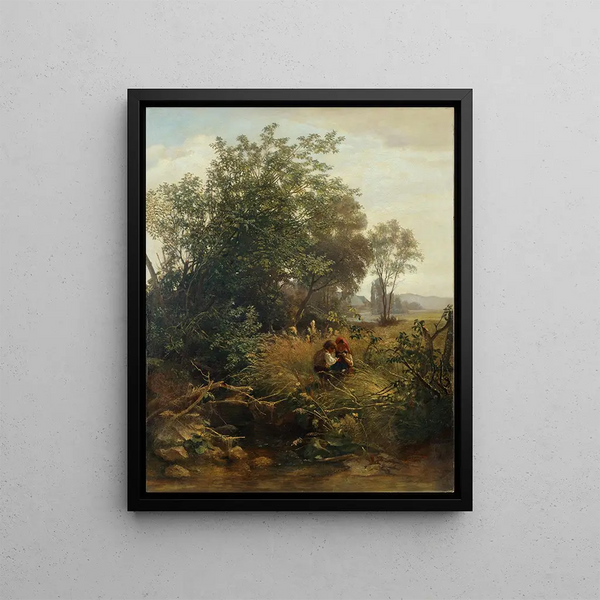 Summer Morning in the Bernau Valley - Hans Thoma — framed artwork on a wall