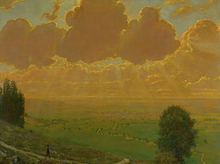 Sunbeam Painting on Sckingen, Black Forest, signed with the artist's initials and dated 1910 - Hans Thoma — artwork view