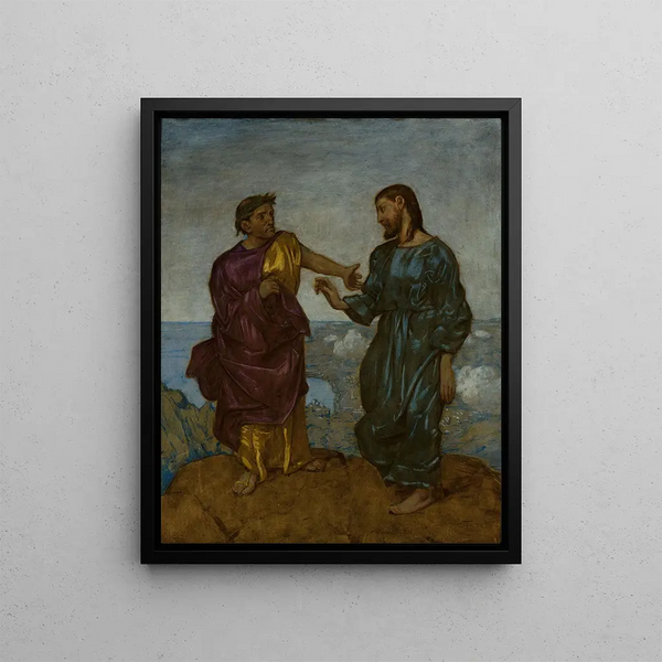 The Temptation of Christ - Hans Thoma — framed artwork on a wall