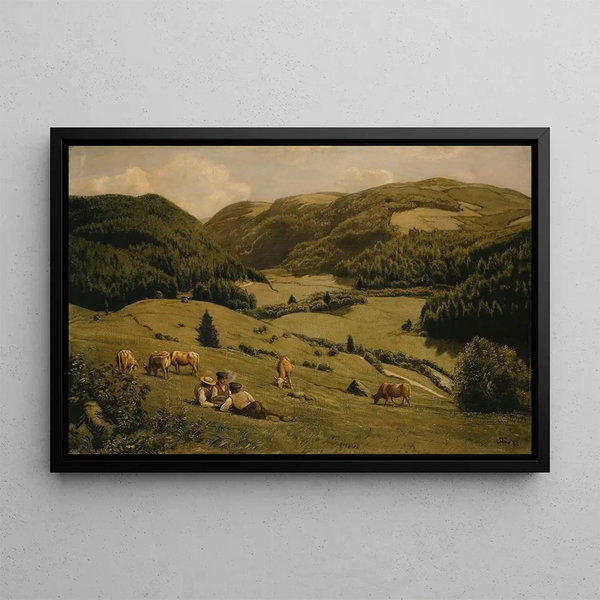 La Vallée de l'Alb près de Sankt Blasien - Hans Thoma — framed artwork on a wall