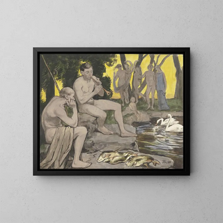 Les Champs Élysées, Nymphes dansantes - Hans Thoma — framed artwork on a wall