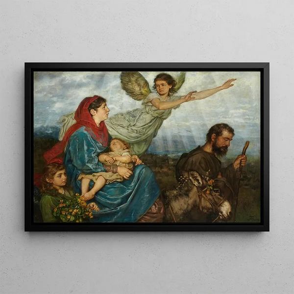 The Flight into Egypt - Hans Thoma — framed artwork on a wall