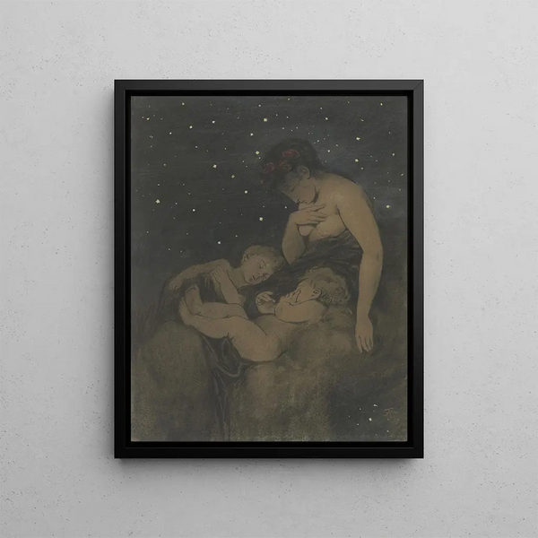 The Night - Hans Thoma — framed artwork on a wall