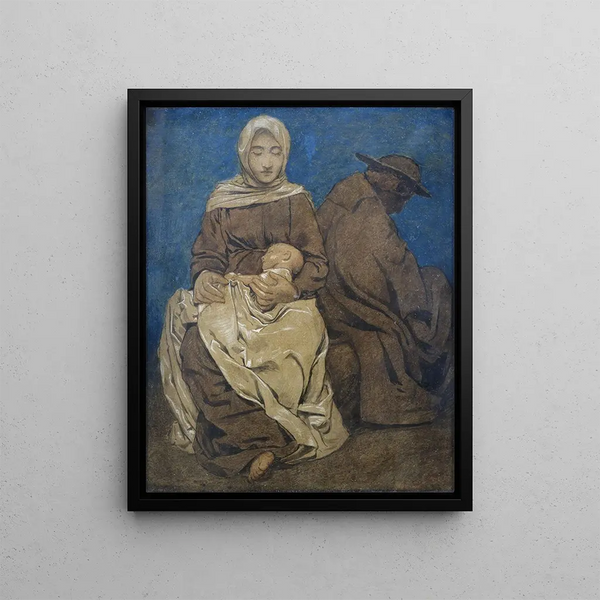 The Rest During the Flight into Egypt - Hans Thoma — framed artwork on a wall