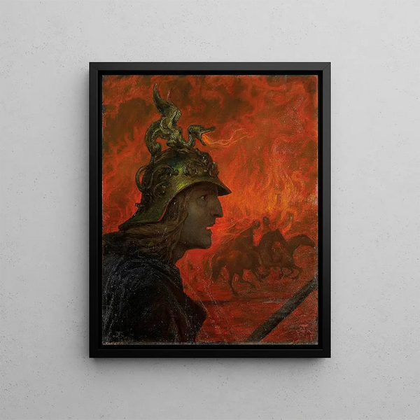 The War - Hans Thoma — framed artwork on a wall
