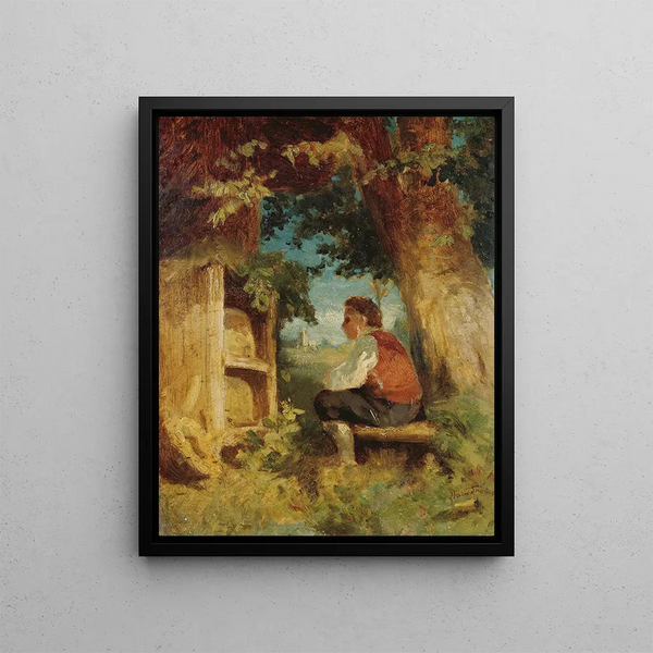 L'amie des abeilles - Hans Thoma — framed artwork on a wall