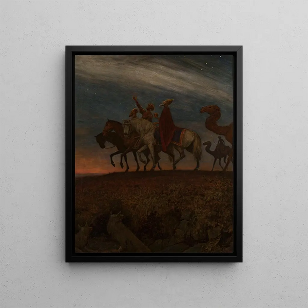 The Three Wise Men on their way to Bethlehem - Hans Thoma — framed artwork on a wall
