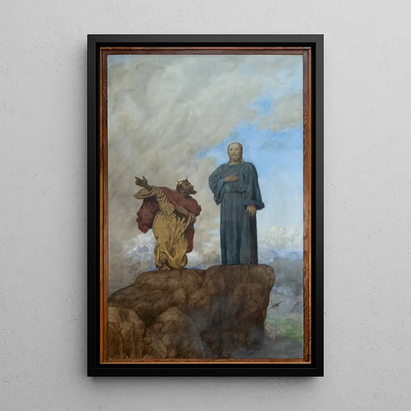 La Tentation du Christ - Hans Thoma — framed artwork on a wall