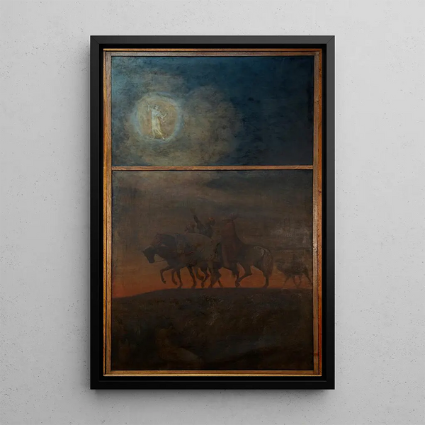 Christmas Triptych Painting of the Wise Men’s Parade - Hans Thoma — framed artwork on a wall