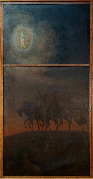 Hans Thoma - Weihnachtstriptychon Zug der Heiligen 3 Knige.webp