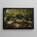 Stream with bushes and grasses - Hans Thoma — framed artwork on a wall