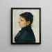 Woman in profile - Hans Tichy — framed artwork on a wall