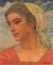 Head of a woman with a scarf - Hans Unger — artwork view