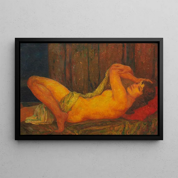 Nude Reclining Painting - Hans Unger — framed artwork on a wall