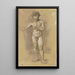 Nude painting of a young man standing - Hans von Marées — framed artwork on a wall