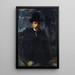 Self-portrait with top hat - Hans von Marées — framed artwork on a wall