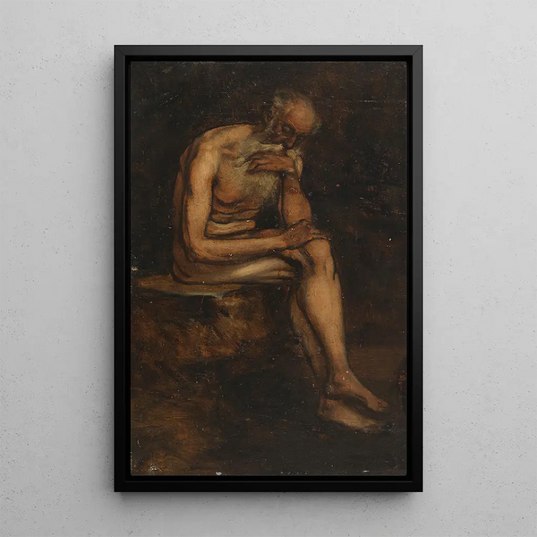 Study of Saint Jerome - Hans von Marées — framed artwork on a wall