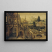 Gardens of the palace with the poor Lazarus in the foreground - Hans Vredeman de Vries — framed artwork on a wall