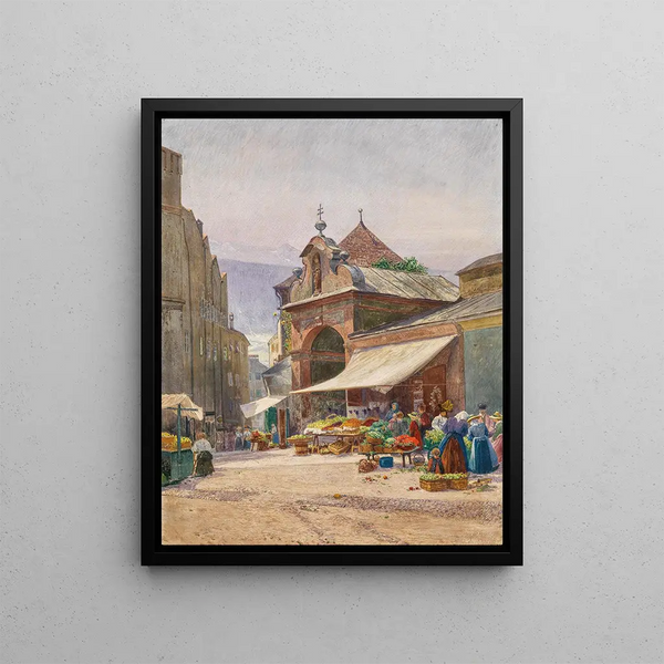 Marché à Hall - Hans Wild — framed artwork on a wall